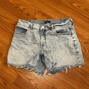 Express Blue Jean Shorts Distressed Cut-Off Style